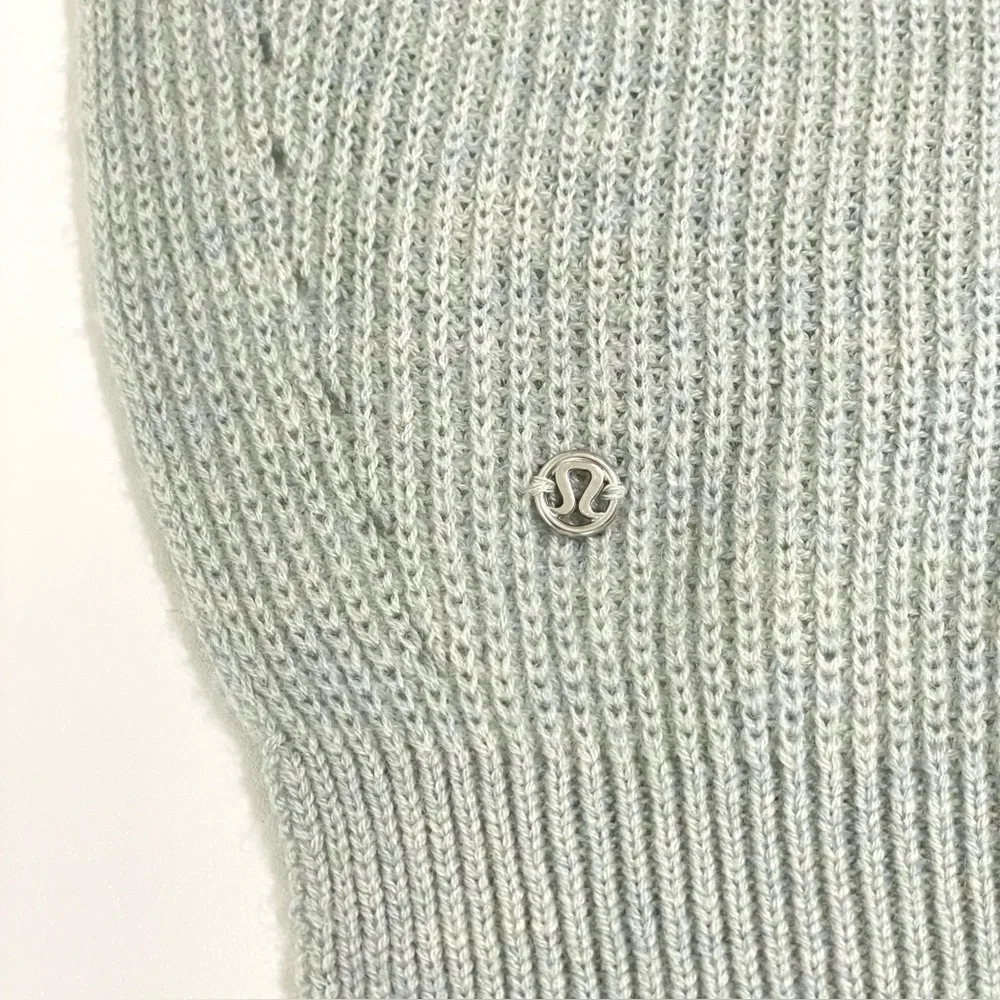 Lululemon Seva Sweater Merino Wool Pointelle Knit High Low Pullover Minty Grey 4